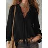 Fashionable Women's V-neck Loose Shirt Tops