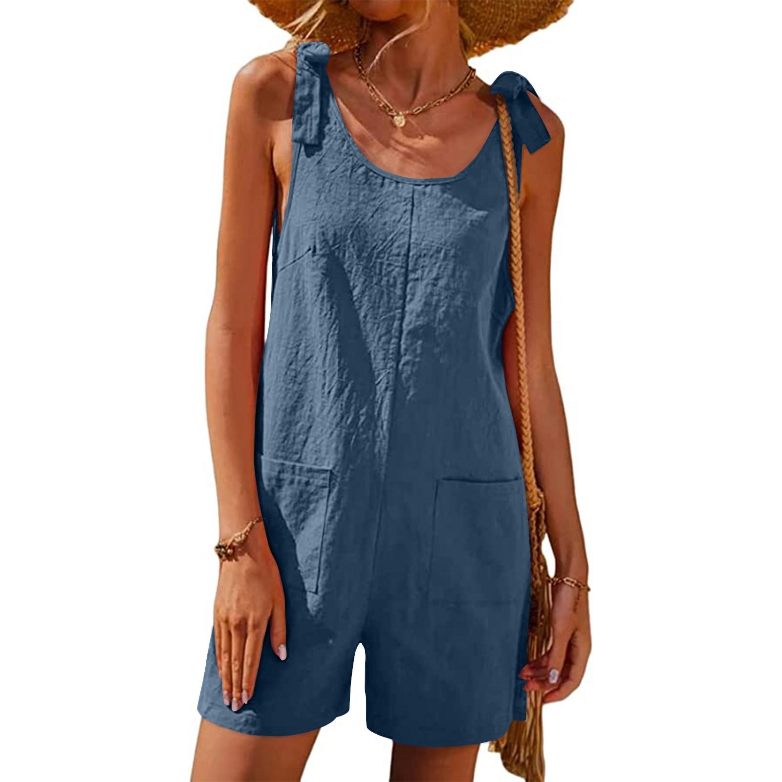 

Женское боди, модное однотонное свободное боди с пряжкой и ремешком, шорты с карманами