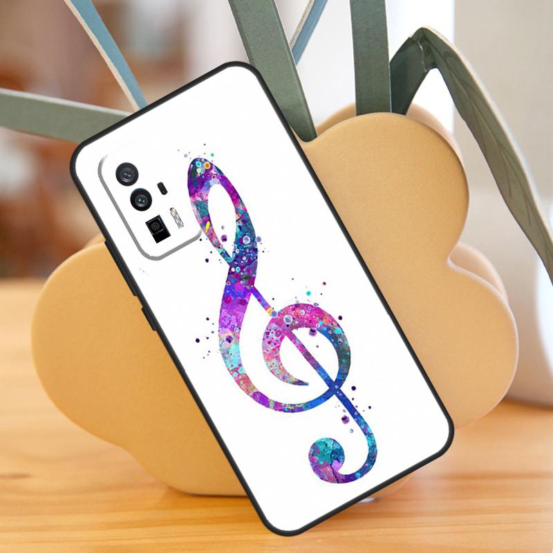 Treble Clef Music Note Case For POCO X3 X6 F6 Pro M6 X5 F3 F5 M5s Xiaomi 13 14 Ultra 12 Lite 11T 12T 13T Pro Cover