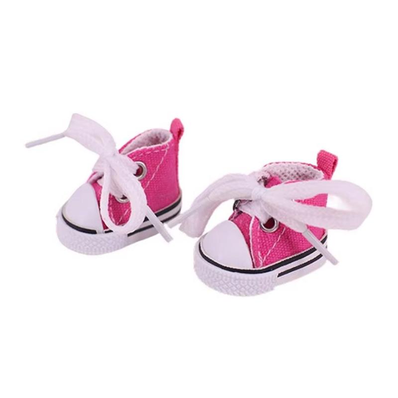 ShoesNew Only 4Cm Labubu Doll Canvas Shoes 1517Cm High Top Sports Shoes Labubu Doll Lace Up Canvas Shoes Doll Accessories Toy