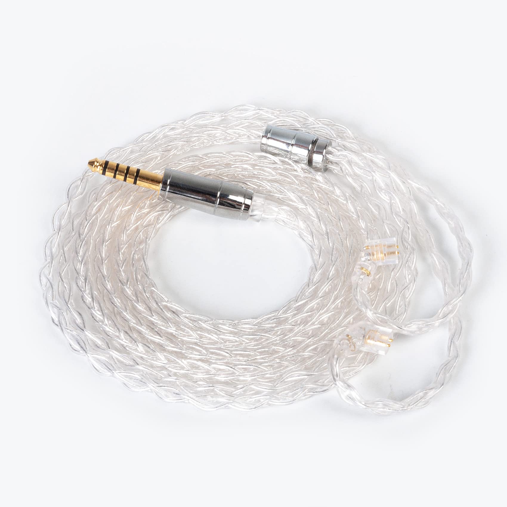 

QDC pure silver cable earphone upgrade cable earphone replacement cable Compatible with [KBEAR 4913] 4.4mm re-cable 4-pole 8-core 99.99% 4.4mm
