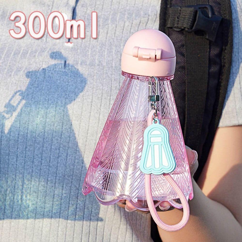 300ml Transparent Plastic Cup Badminton-Shaped Design Sports  Kettle Badminton Water Bottle  Sports