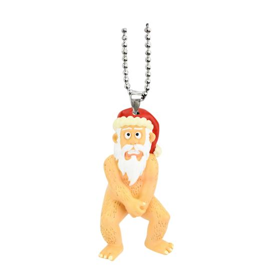 Funny Naked Santa Claus Christmas Ornaments Naughty Acrylic Xmas Tree Hanging Decoration Gag Gifts for Holiday Party Supplies