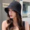 Summer New Hollow Knitted Bucket Hat Sun Protection and Sunshade Hat for Women's Leisure Versatile Small Fresh Fashion Pot Hat