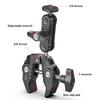 R094 Multi-functional Super Clamp   Mount Clamp Dual 360 degrees  Rotatable  head Aluminum Alloy with 1Celsius4 Inch Screw 3Celsius8 Inch Thread