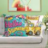 Simple and Cute Throw Pillow Cover, Short Plush Print, Summer Cushion Cover, Home Living Room Sofa Decoration Pillow Cover, Cushion Cover