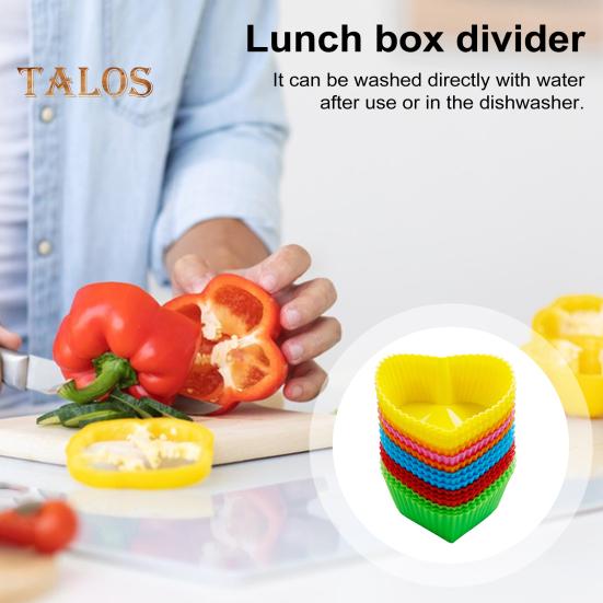 40 Pcs Lunch Box Dividers Set Reusable Silicone Cupcake Liners Baking Muffin Cups Heat Resistant Divider Cups for Lunchbox Bento Box