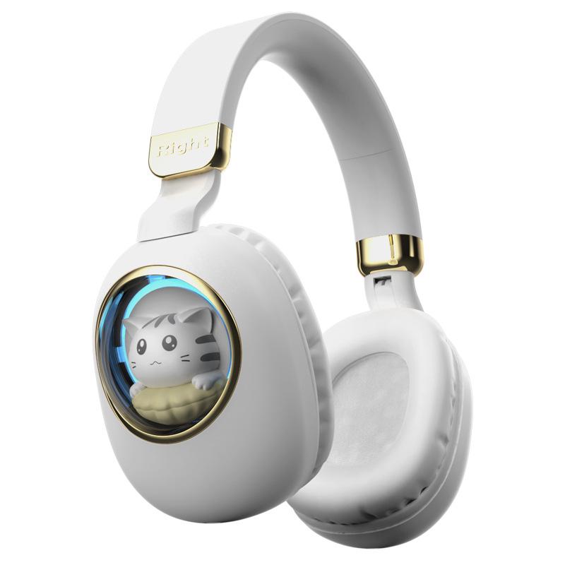 Cartoon Cute Wireless Bluetooth Over-Ear Headphones for Kids, Long Battery Life, E-sports Gaming Headset