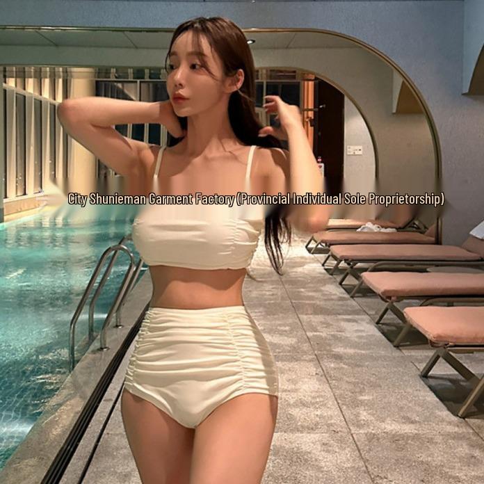 

Женское корректирующее бикини с высокой талией - Однотонное, Контроль живота, Маленький бюст, Стиль Pure Desire XL белый