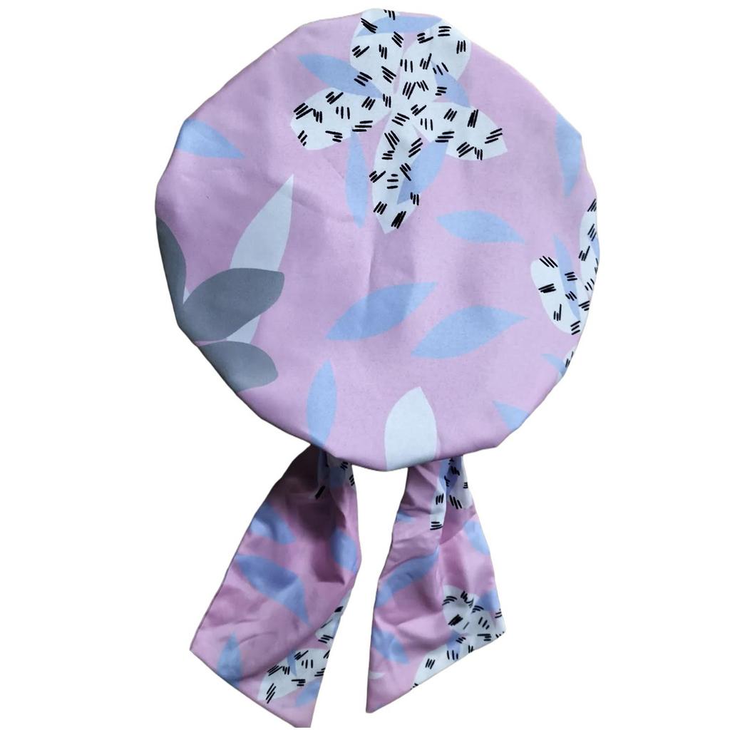 Shower Cap Nylon Waterproof Colorful Pattern for Long Short Curly Hair Hair Protection During Showers