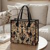 Gothic Dark Crow Pattern Large Tote Bag Fashion Retro Casual Daily Handbag