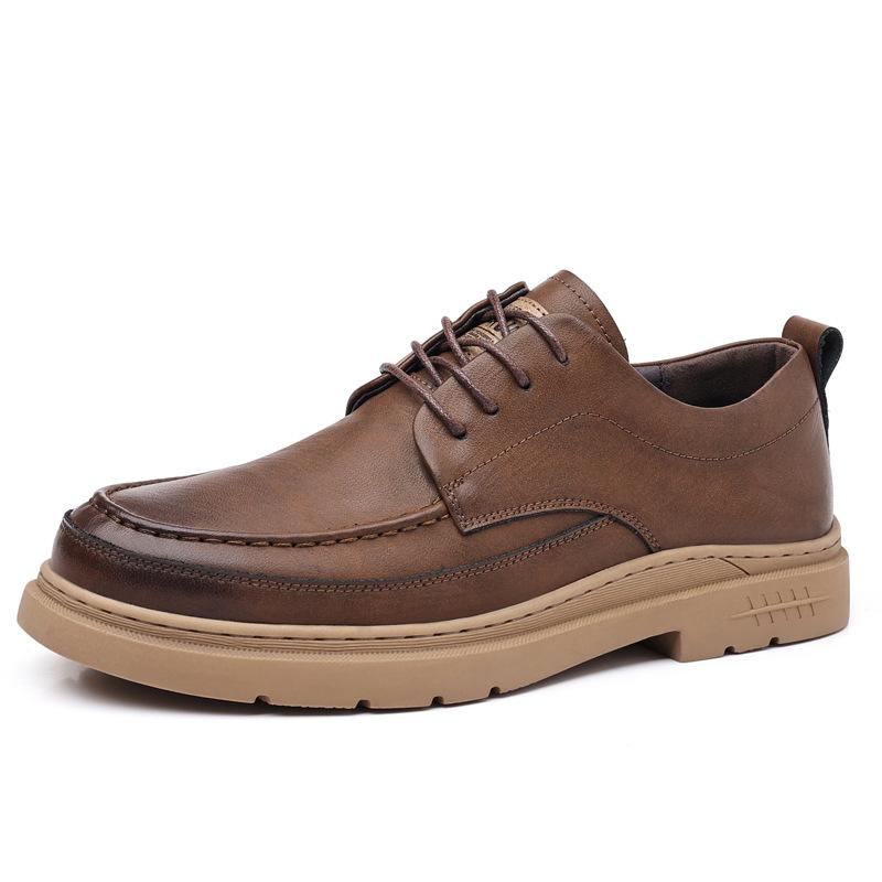 Business break men's shoes platform sewing line retro dress business men's leather shoes men's casual shoes