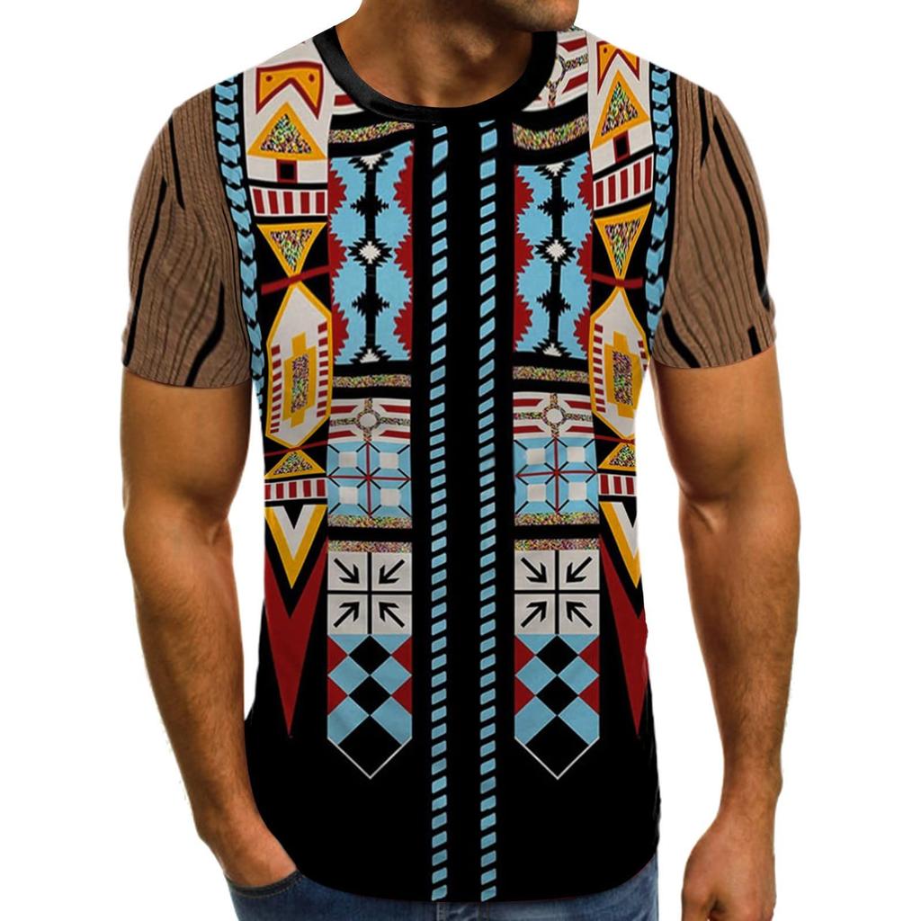 Summer Fashionable Casual Large Loose Creative Fun Muscle Christmas 3D Printed Men's T-shirt Comfortable Breathable Short Sleeved Round Neck T-shirt