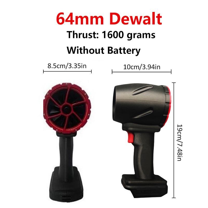 

64mm 1100W Air Gun Turbo Fan Violent Fan Car Wash Snow Removal Air Dryer for Makita/DeWalt/Milwaukee 12-24V/batters