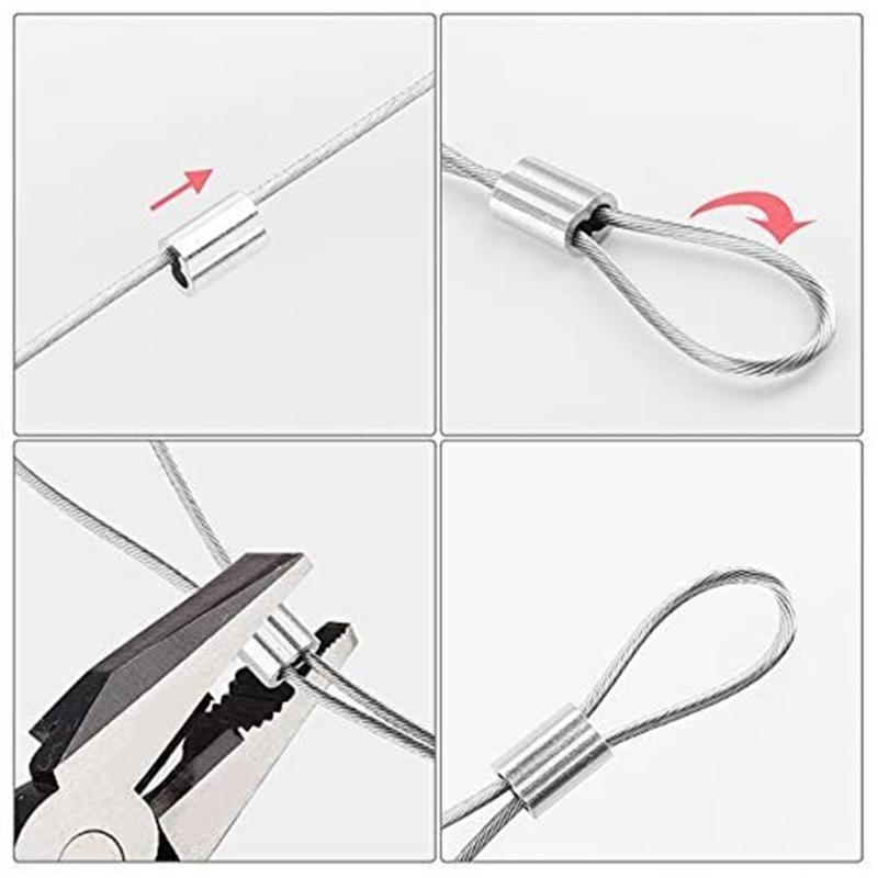 200pcs/set Aluminium Crimp Sleeve for 1.5 Wire Rope & Cable Secure Fastening Solution for Construction Projects Durable