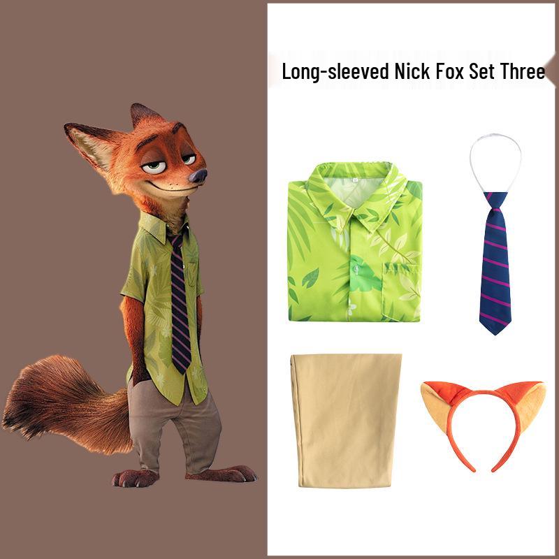 Nick Wilde Zootopia Cosplay Kostým Sada Košile pro Dospělé