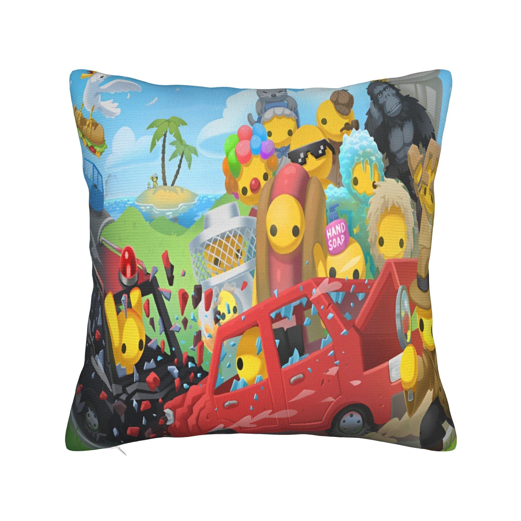 

Wobbly Life Online Game Pillowcases Merchandise Soft Cushion Cover Throw Pillow Cover Home Decor Zipper Multiple Sizes 12x12in 30X30cm