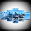 The underwater shark 5 piece Wall Artwork Wallpapers modern Modular Poster art Canvas painting for Living Room Home Decor