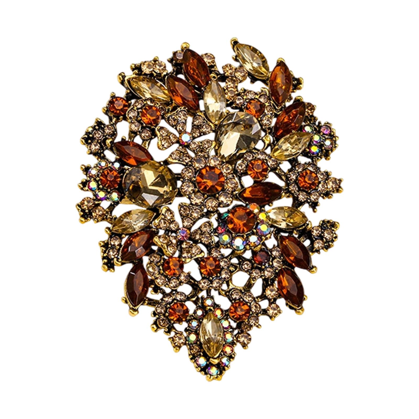 

Crystal Flower Brooch Clothing Jewelry Beautiful Accessory Fashion Badge Alloy Texture Present for Fashion Enthusiasts