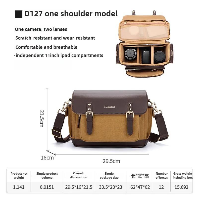 

Сумка для камеры Ретро Рюкзак Ручная сумка Кроссбоди Водоотталкивающая Холщовая Сумка для зеркальной камеры Shoulder bag