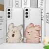 Funny Lovely Teddy Dog Dog Couple Clear Phone Case for Samsung Galaxy A14 A56 A55 A54 A36 A53 A51 A13 A15 A25 A52 5G Soft Cover