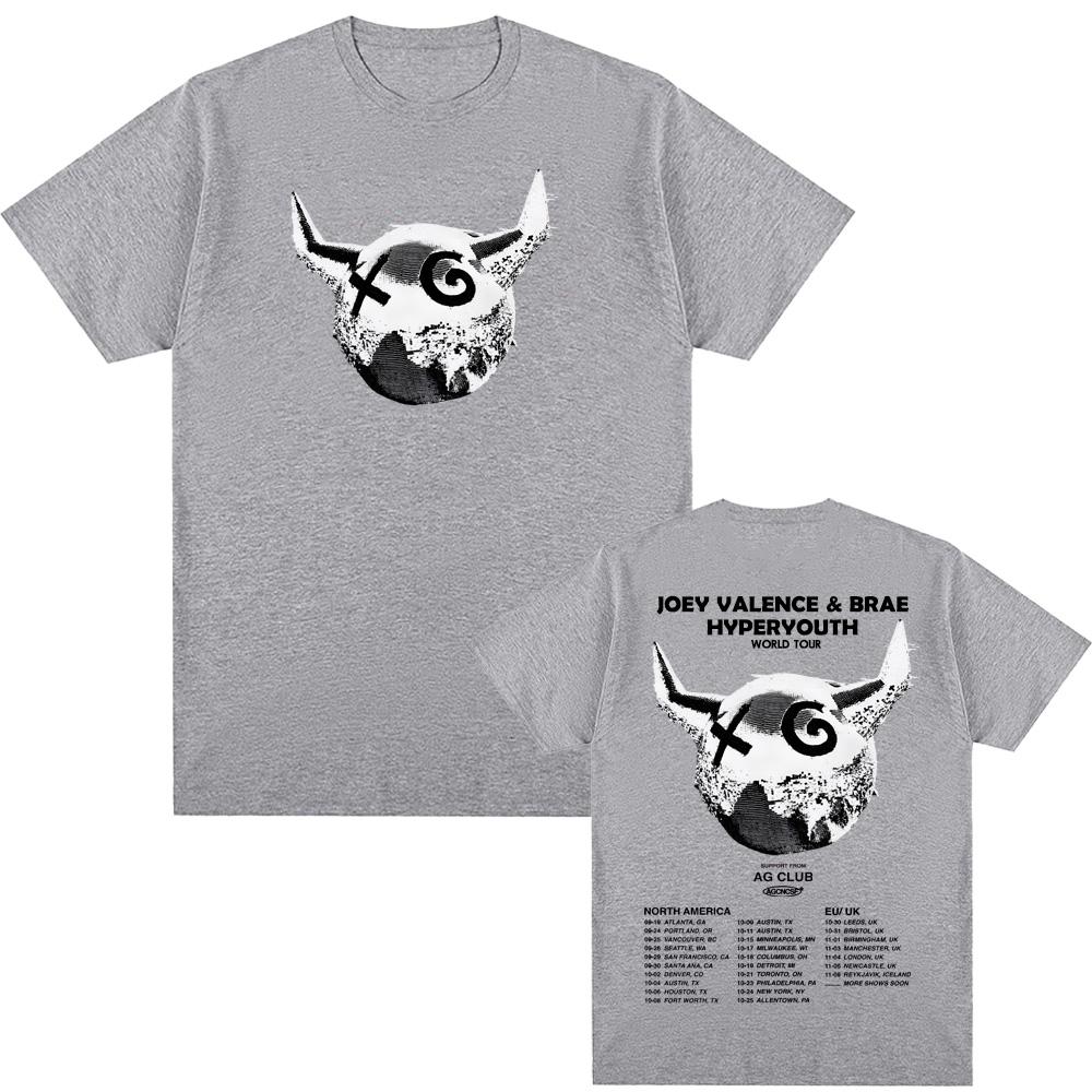 Joey Valence Tour2025 Tričko Rapper Vysoce kvalitní Tričko Krátký rukáv Dámské/pánské 100% bavlna Gotické Tričko Kulatý výstřih Letní Trička