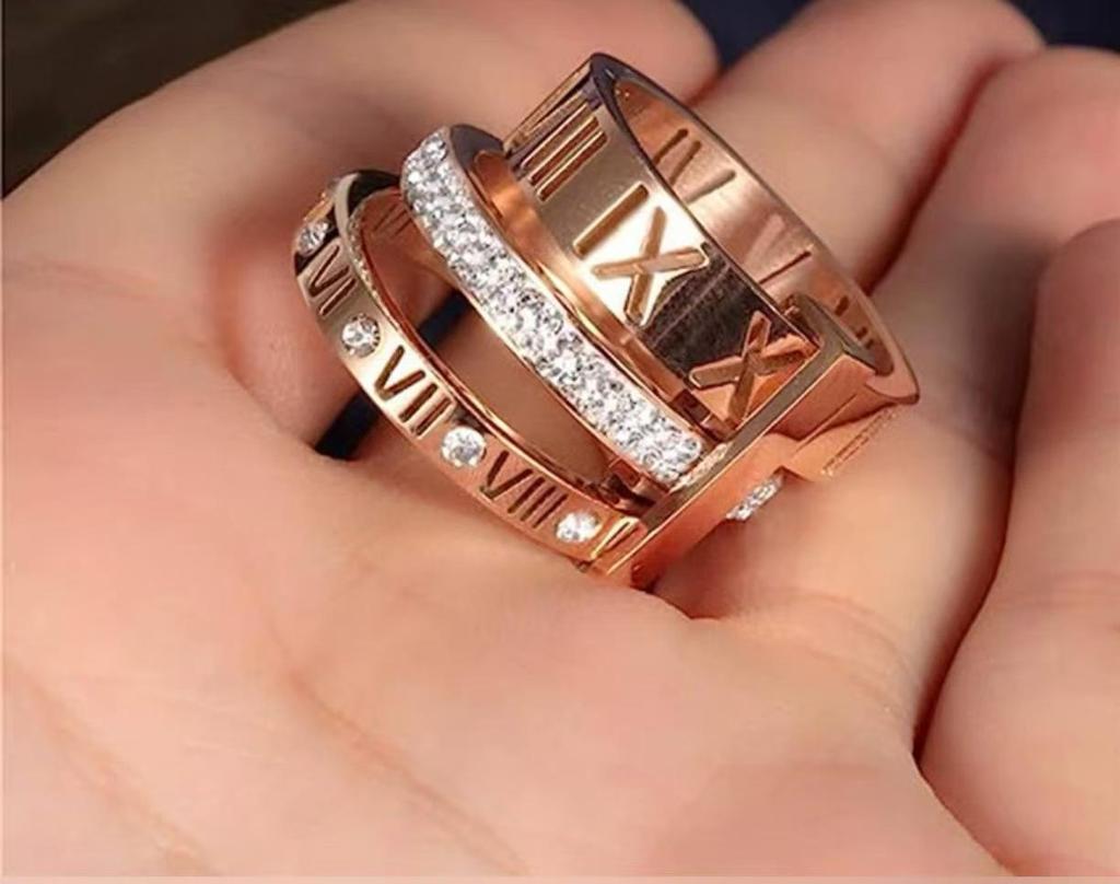 Starry Night European & American 3-in-1 Multi-Ring with Roman Lettering - Trendsetter Fashion Jewelry