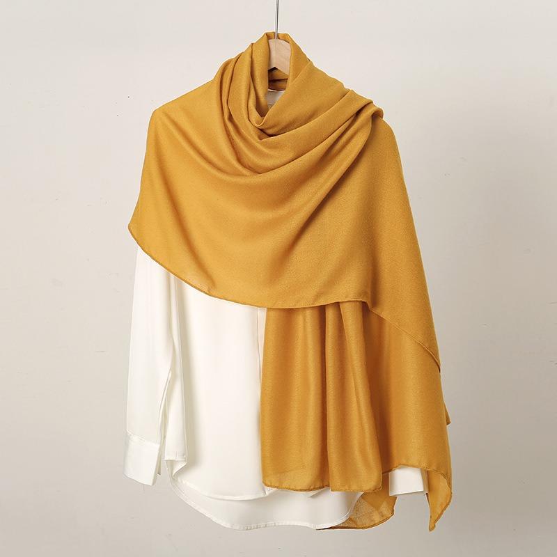 Autumn and winter hot-selling new monochrome linen women's scarf popular solid color cotton and linen feel long towel