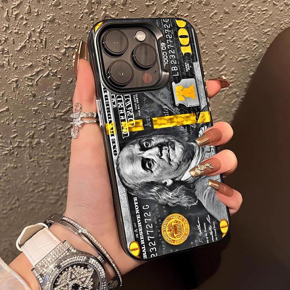 USD Dollar Translucent Mobile Phone Case for iPhone 17 16 15 14 13 12 11 X XR XS Air Pro Max Plus Colorful Cover