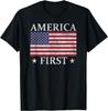 AMERICA FIRST USA AMERICAN FLAG PATRIOT STARS AND STRIPES T-Shirt