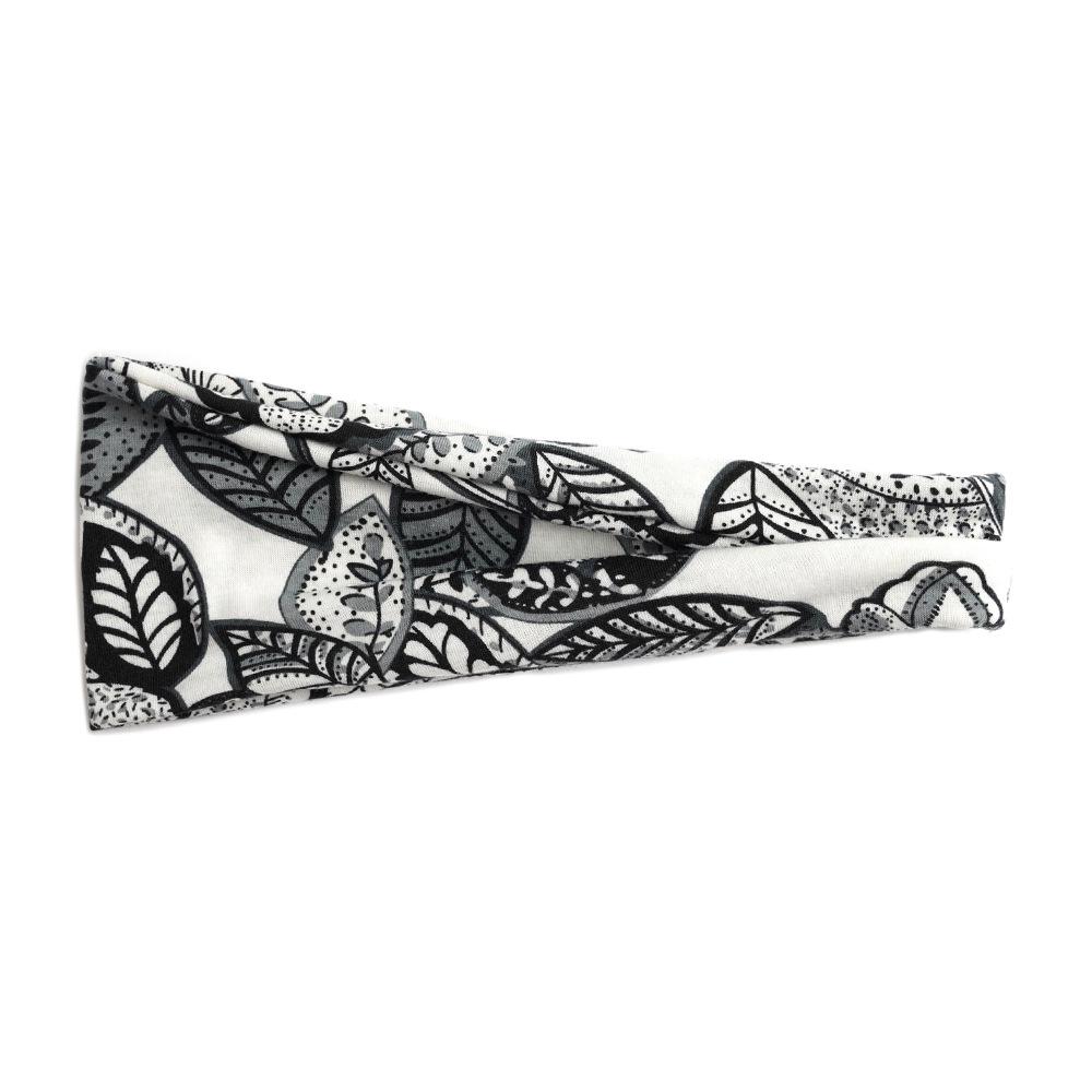 Dámská sportovní jógová pot absorbující čelenka - Široký okraj, Tištěný design, Vlasový doplněk