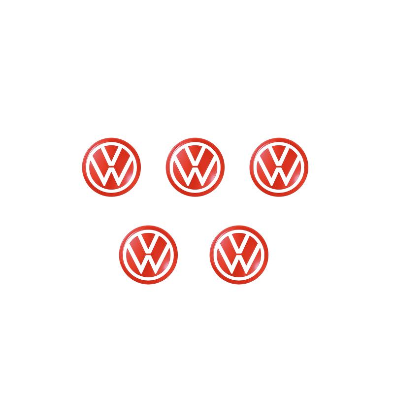 For VW 5Pcs VW Car Remote Key Logo Sticker Aluminum Emblem For VW Polo Golf GTI Touran Tiguan Jetta Passat CC T5 Magotan Scirocco Caddy ES1