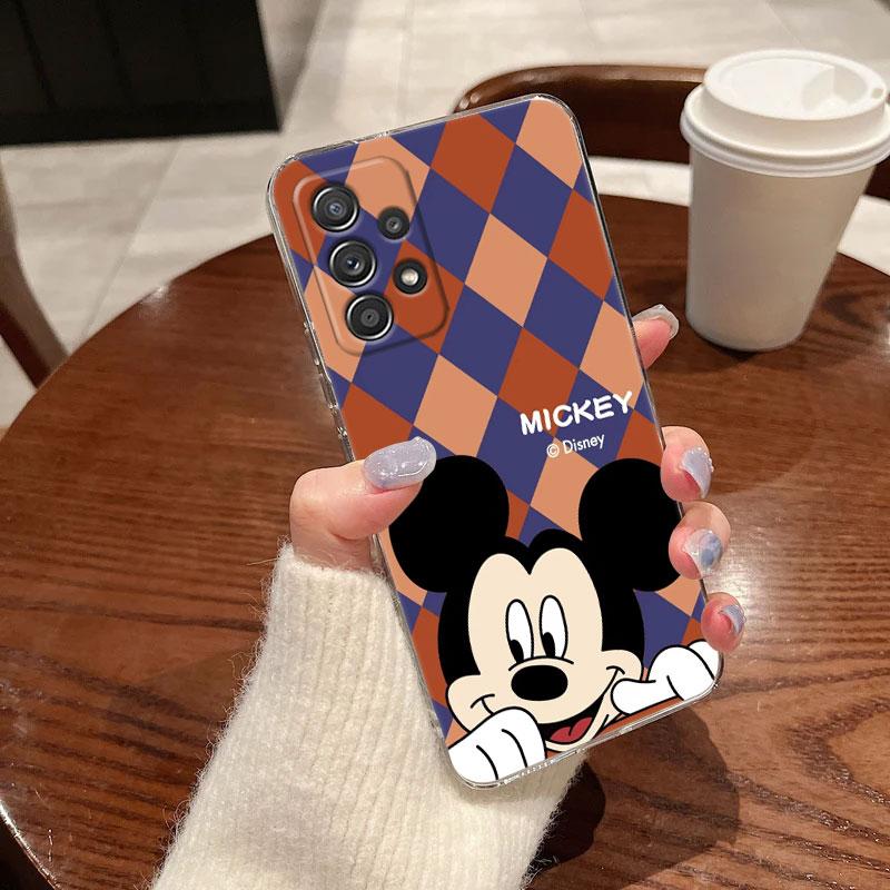 Clear Case For Samsung Galaxy A57 A37 A56 5G A36 Cases A55 A54 A35 A26 A07 A17 A16 A06 A34 A15 Cover Disney Mickey Minnie Mouse