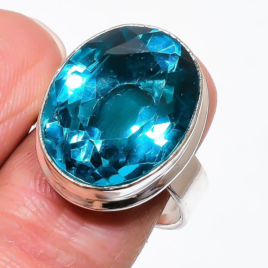 

Natural Iolite Quartz Gemstone 925 Sterling Silver Jewelry Ring Size 8 AR-16494