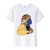 Cartoon Princess Summer Short Sleeve Tee Beauty and The Beast Tops Shirts T-Shirts Sweet Clothes Blouse Unisex