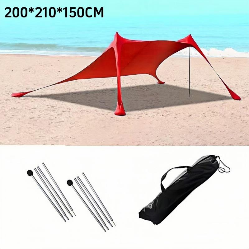 200*210*150CM Rodzinny Namiot Plażowy Namiot Plażowy Ochrona UV Baldachim Dla 3-4 Osób Na Zewnątrz Kemping Odporność Na Wiatr Markiza