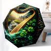Irish Harp Celtic Knotwork Wall Art Print Umbrella - Cute Umbrella with Cute Design, Portable 3-Fold Compact Umbrella for Men
