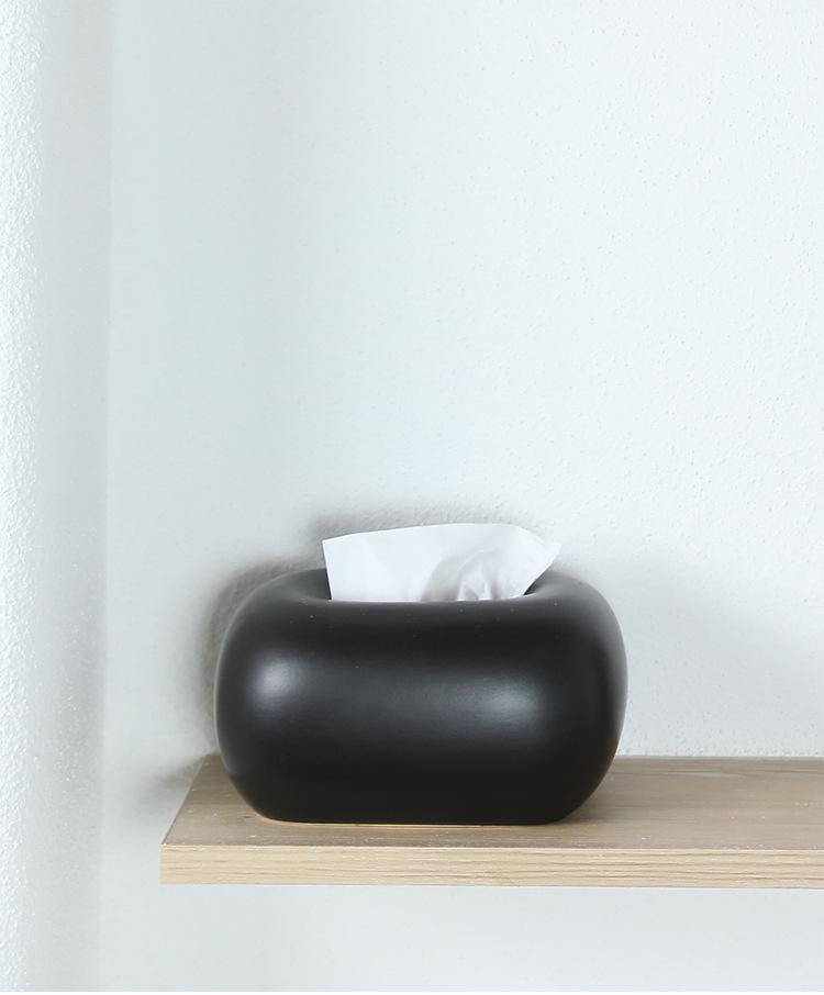 Ceramic Cream Tissue Box: Modern Light Luxury Ornament for Living Room, Coffee Table, or Dining Table Decor.