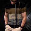 Fashion Simple Wide Stripes T Shirts For Men Summer Casual 3D Printed Contrasting Colors Polyester T-shirts StreetwearTops Tees