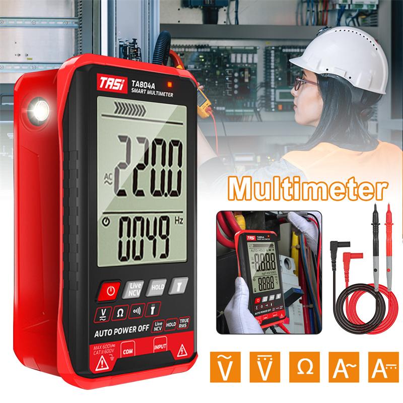 Tasi Digital Multimeter Ta804A Automatic Multimeter, Hd Color Display, Ultrathin, Smart, Ohm, Ncv, Ad/Dc Voltage Meter