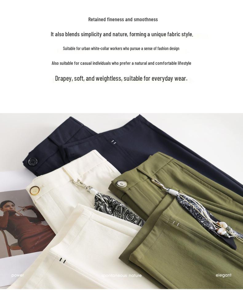 Spring Collection: Women's High-Waisted Loose Wide-Leg Cropped Pants - Slimming & Versatile for Petite Figures