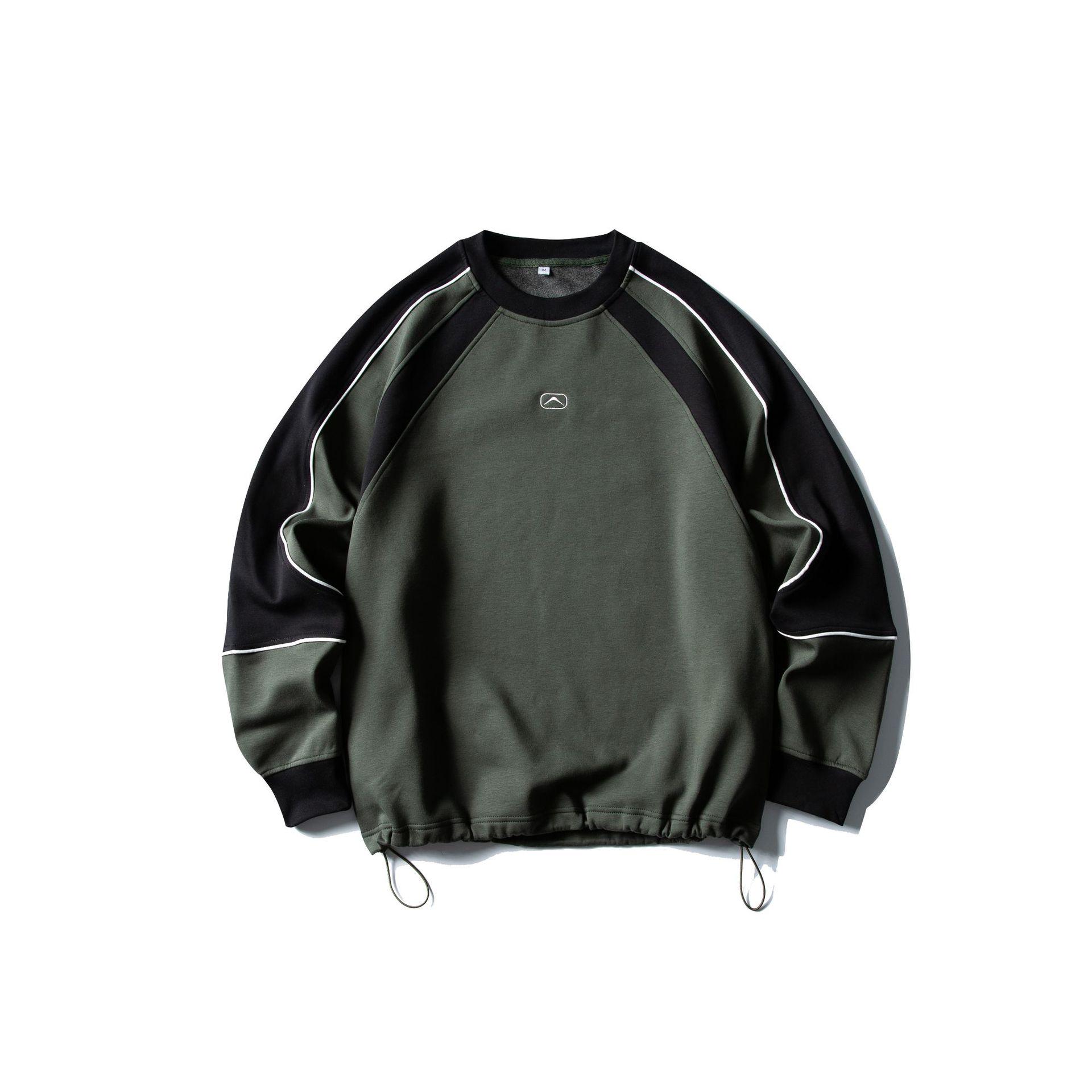 Trendy Streetwear Fleece-Lined Embroidered Patchwork Sweatshirt XXL зелёный