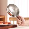 17Cm/14Cm Stainless Steel Cooking Pans With Wooden Handle & Glass Lid - Multi-Purpose Small Pots For Noodles And Eggs