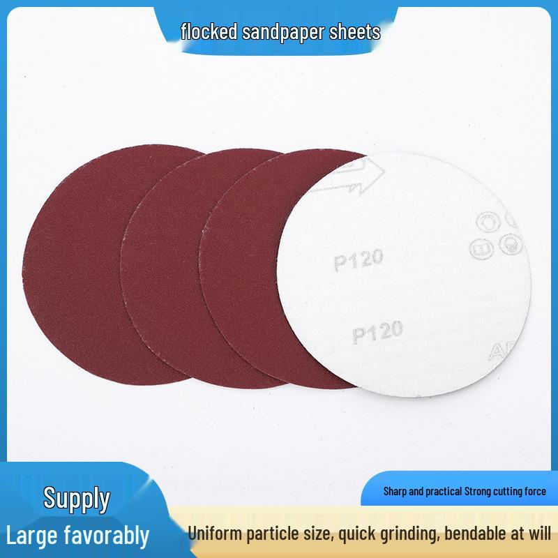 4" Red Self-Adhesive Velvet Sanding Discs for Polishing - 5 Pack