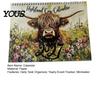 Monthly Planning Calendar Highland Cow 2027, 12 Month Wall Hanging Planner with Professional Large Daily Blocks, Home Office Organizer, Lover Gift Ink