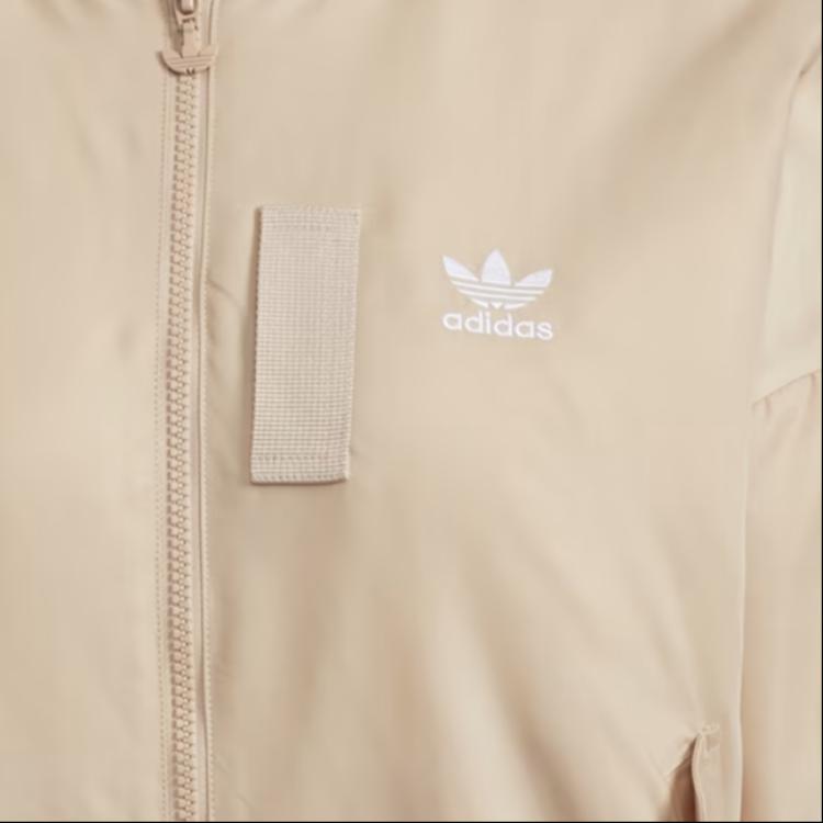 Adidas Originals Trefoil Logo Print Zip-Up Stand Collar Jacket Women Jacket Yellow HE6584