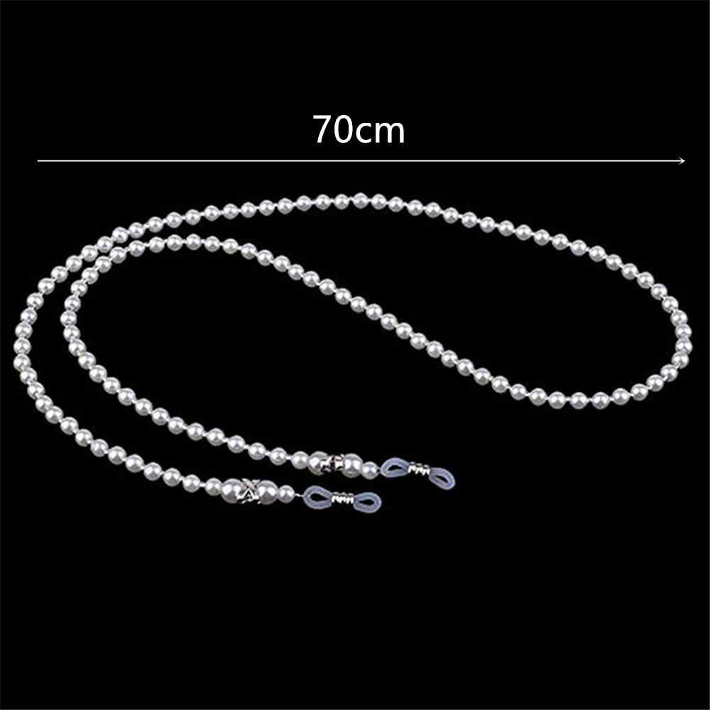 70cm Weiße Perlen Brillen Lesebrillen Sonnenbrillen Kette Mode Rutschfester Lanyard Kordelhalter Seil Für Elegante Frauen
