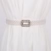 Wide Elastic Waistband Bling Women Waist Belt Sweet Pearl Waist Belt  Skirt Decoritive