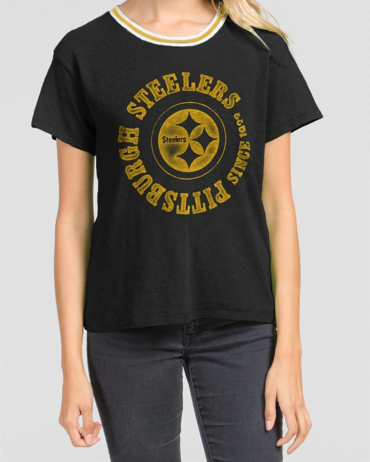 Junk Food Womens NFL Pittsburgh Steelers Kickoff Crew Shirt New XS, L, XL, 2XL S
