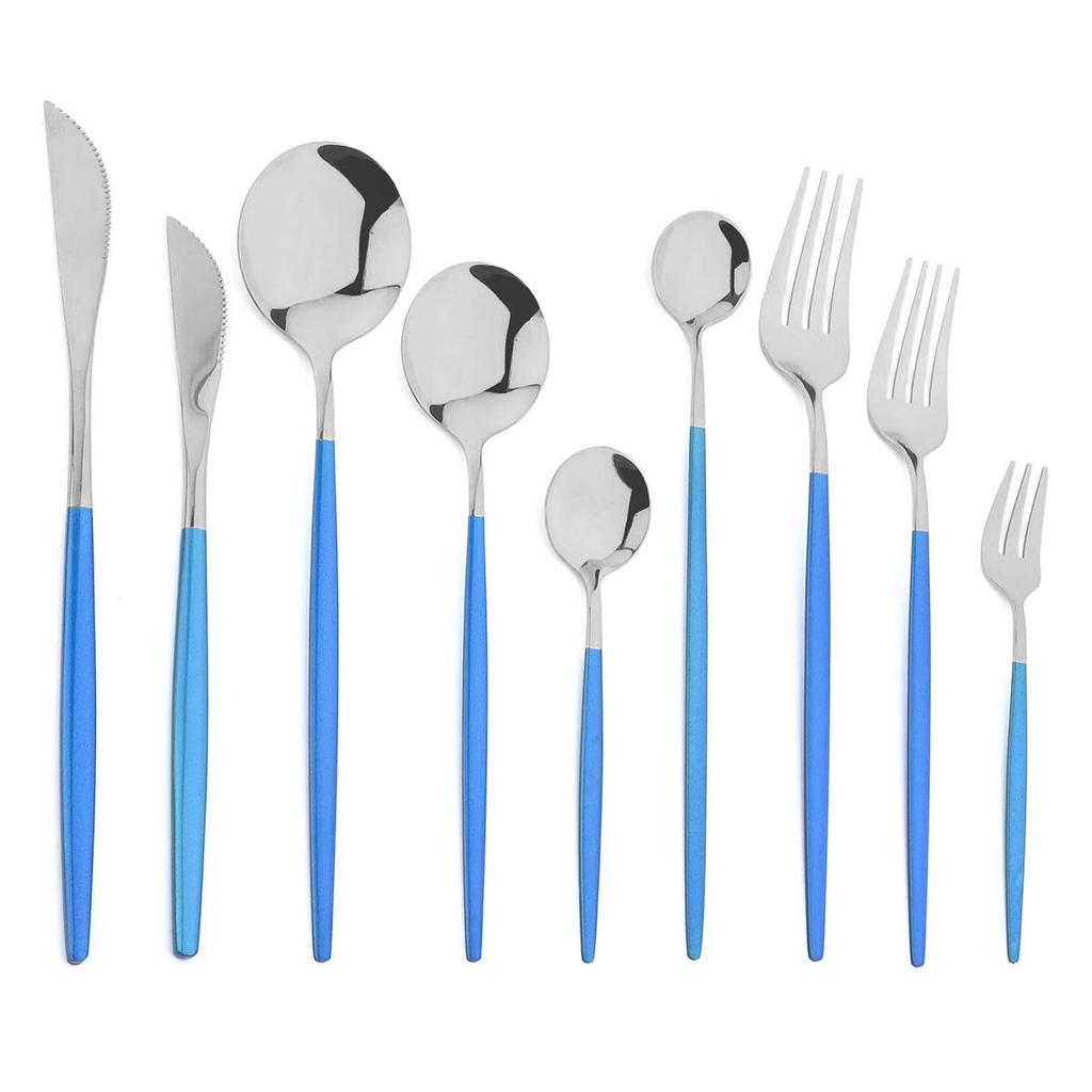Blue Cutlery Set 18/0 Stainless Steel Gold Dinnerware Set Silverware Flatware Set Dinner Knife Fork Spoon Dropshipping